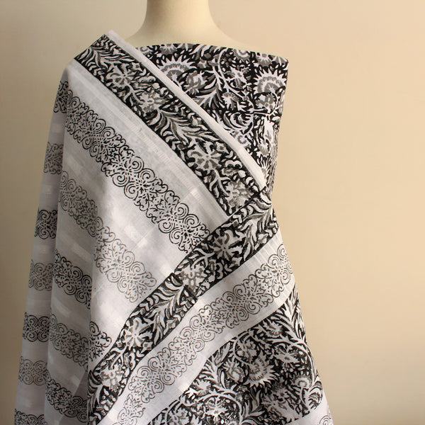 Black Bravery - Lawn - 2 pc - Block Printed
