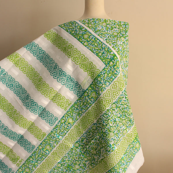 Jade & Parrot Green - Lawn - 2 pc - Block Printed