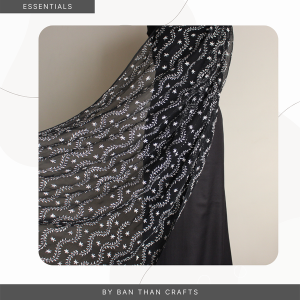 DUPATTA - BLACK & WHITE - 605