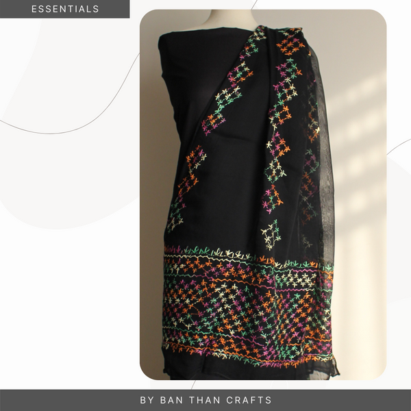 DUPATTA - BLACK & MULTI - 2245