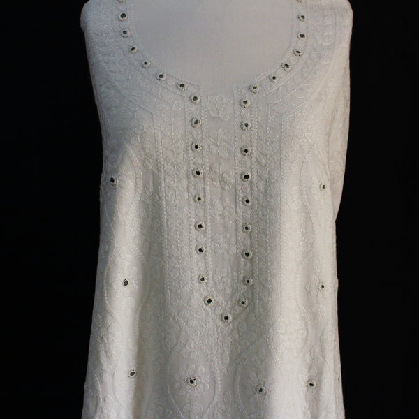 White - Mirror Work (Fully Embroidered)